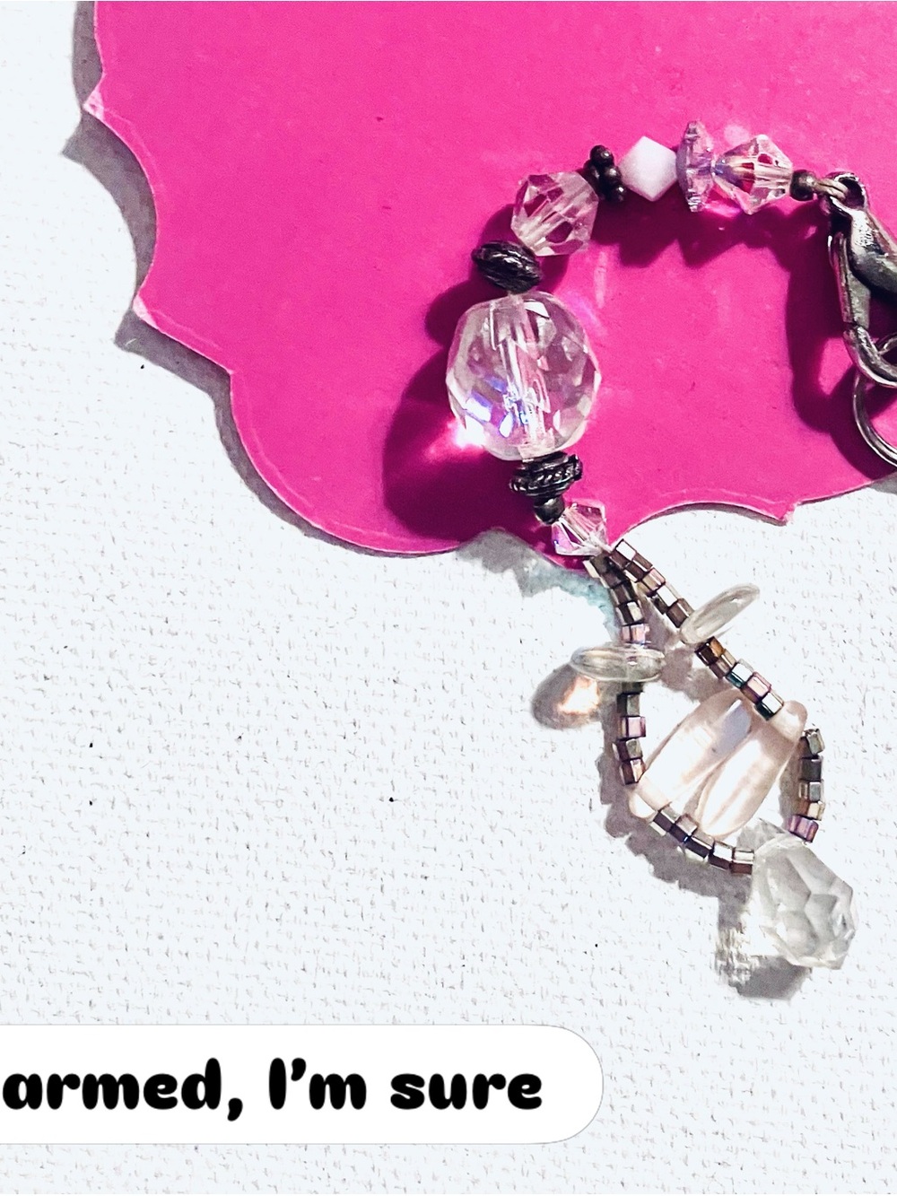 Pink Crystal Artisan Pull Charm
